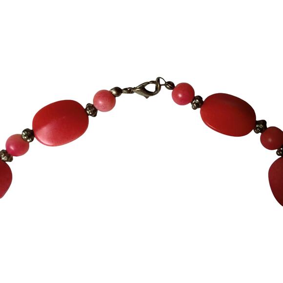 Coral Orange Tones Ombre Beaded Necklace VTG 9" Fall Autumn Halloween Jewelry - Picture 6 of 16